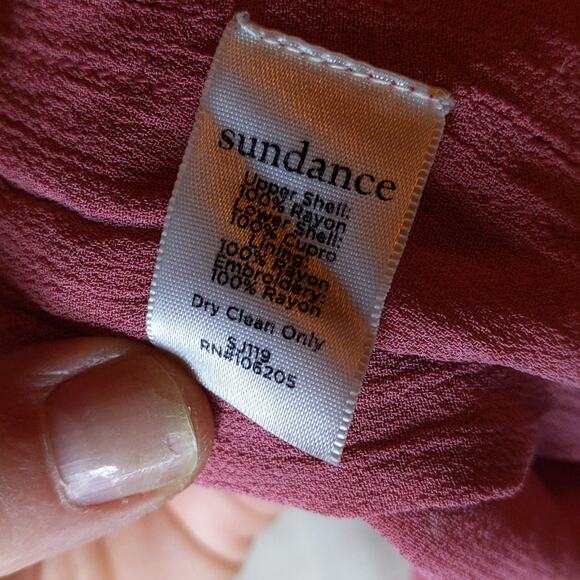 Sundance Lillian Rose Mauve Pink Embossed Floral Dress Small Boho Wedding Summer - Picture 5 of 8